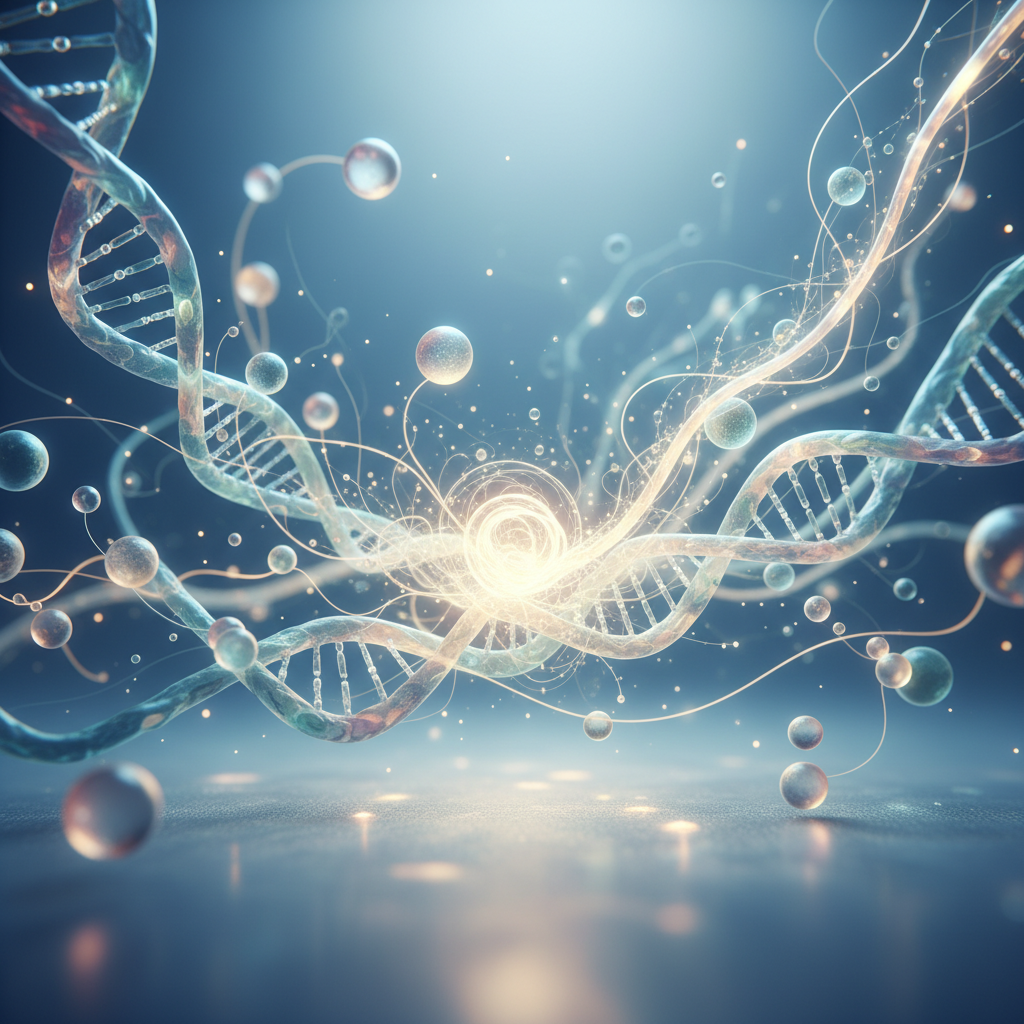 Абстрактна илюстрация на биологични процеси и светлина